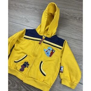 Nickelodeon Toddler Blues Clues 2003 Vtg Hooded Sweatshirt Yellow Size 24M *read
